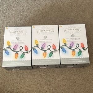 BUNDLE OF 3! New in Box - Wondershop Multicolor Faceted C9 Holiday String Lights